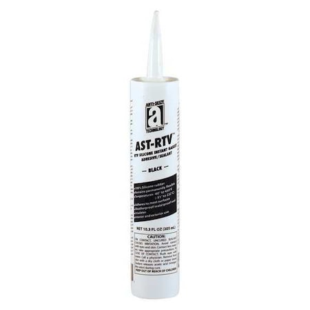 Waterproof RTV Gasket Maker, 10.3 oz, Black, Temp Range -75 to 450 Degrees F