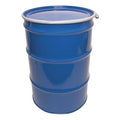 Open Head Transport Drum, Steel, 55 gal, Lined, Blue