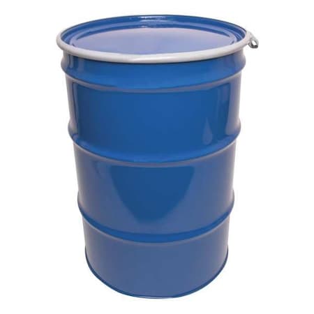 Open Head Transport Drum, Steel, 55 gal, Lined, Blue