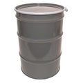 Open Head Transport Drum, Steel, 55 gal, Lined, Gray
