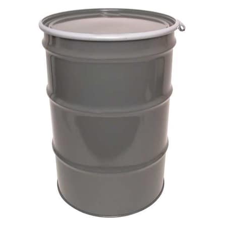 Open Head Transport Drum, Steel, 55 gal, Lined, Gray