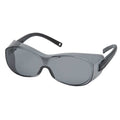 OTS(R), Safety Glasses, Anti-Scratch, Gray Lens, Black Frame, Frameless