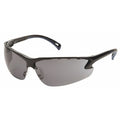 Venture 3(R), Safety Glasses, Anti-Scratch, Gray Lens, Black Frame, Half-Frame