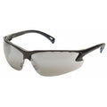 Venture 3(R), Safety Glasses, Anti-Scratch, Gray Mirror Lens, Black Frame, Half-Frame