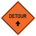 Detour Traffic Sign, 36 in H, 36 in W, Vinyl, Diamond, English, 669-C/36-DGFO-D