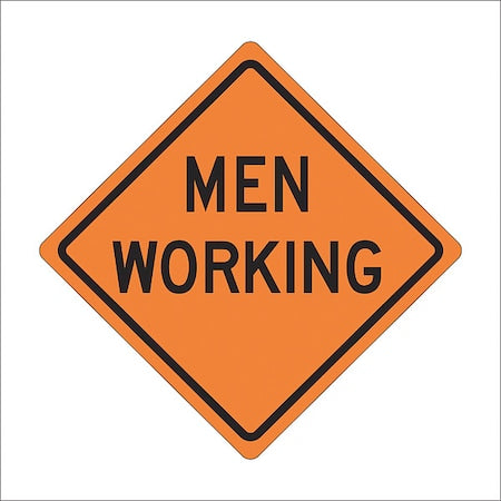 Workers Ahead Traffic Sign, 48 in H, 48 in W, Vinyl, Diamond, English, 669-C/48-NRVFO-MW