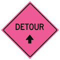 Detour Traffic Sign, 36 in H, 36 in W, Vinyl, Diamond, English, 669-C/36-SBFP-D