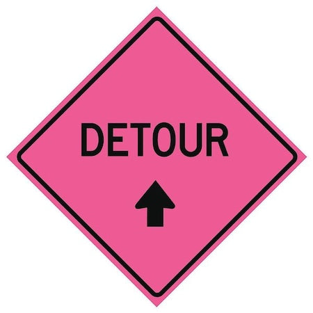 Detour Traffic Sign, 36 in H, 36 in W, Vinyl, Diamond, English, 669-C/36-SBFP-D