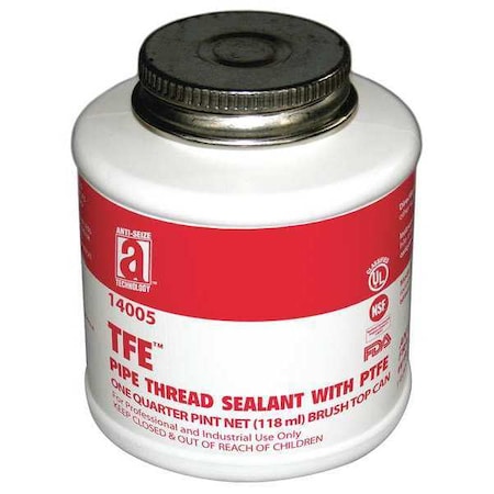 Pipe Thread Sealant 4.8 fl oz, Brush-Top Can, TFE, Off-White, Paste