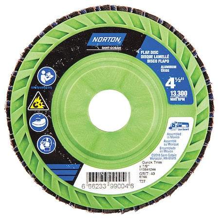 Flap Disc, 4 1/2 In x 40 Grit, 7/8