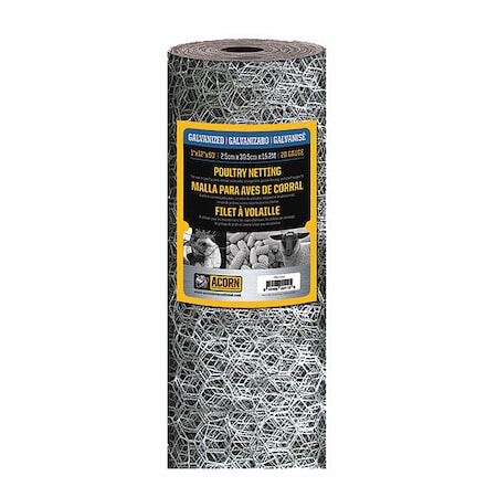 Poultry Netting, Galvanzd, 2""x72""x50 ft.