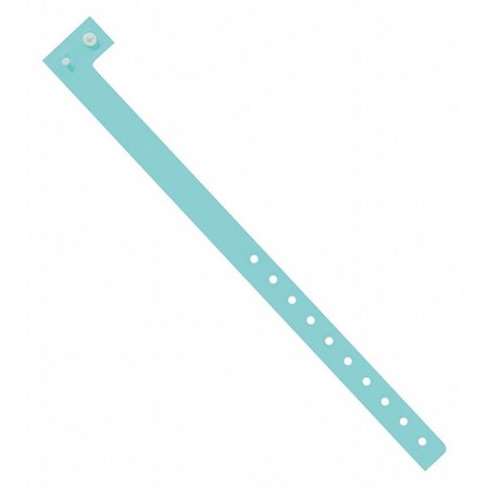 Plastic Wristbands, 3/4" x 10", Aqua, PK500