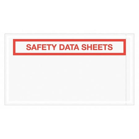 Tape Logic SDS Envelopes, "Safety Data Sheets", 5 1/2" x 10", Clear, PK1000