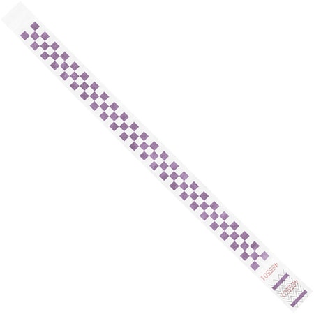 Wristbands, 3/4" x 10", Purple Checkerboard, PK500