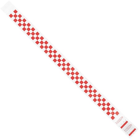 Wristbands, 3/4" x 10", Red Checkerboard, PK500