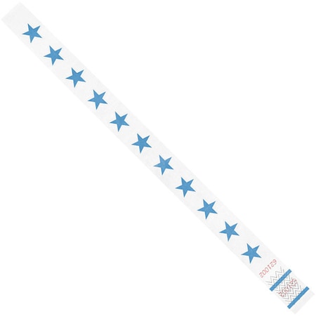 Wristbands, 3/4" x 10", Blue Stars, PK500