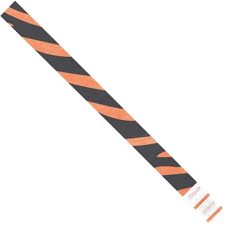 Wristbands, 3/4" x 10", Orange Zebra Stripe, PK500