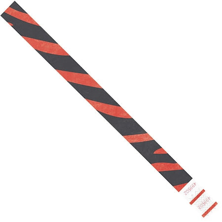 Wristbands, 3/4" x 10", Red Zebra Stripe, PK500