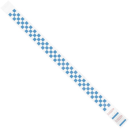 Wristbands, 3/4" x 10", Blue Checkerboard, PK500