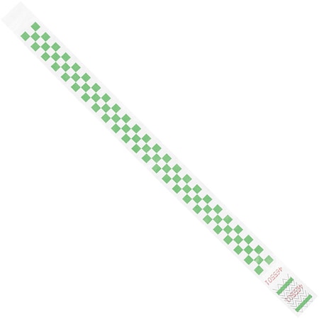 Wristbands, 3/4" x 10", Green Checkerboard, PK500