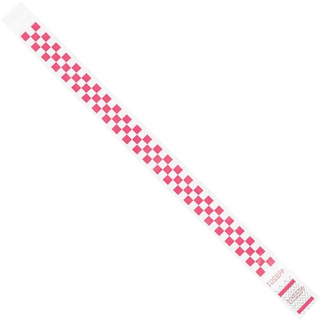 Wristbands, 3/4" x 10", Pink Checkerboard, PK500