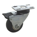 Plate Caster, 125 lb. Load, Black Wheel