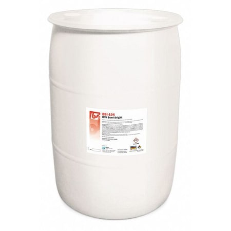 Toilet Bowl Cleaner, Liquid, Clear, 55 gal
