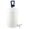 Carboy, 10 L Capacity - mL, 2.64 gal Capacity - oz, Screw On/Spigot Closure, HDPE, White