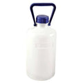 Carboy, 5 L Capacity - mL, 1.32 gal Capacity - oz, Screw On Closure, HDPE, Integral Shoulder Handle