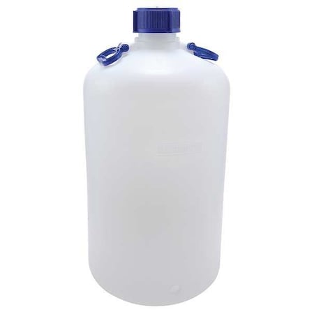 Carboy, 50 L Capacity - mL, 13.2 gal Capacity - oz, Screw On Closure, HDPE, White, 27-3/5 in H