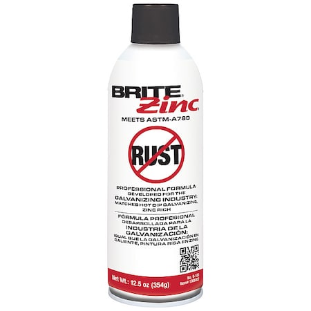 Exterior Galvanizing Compound, Spray Primer, Aluminum/Metallic, 12.5 oz