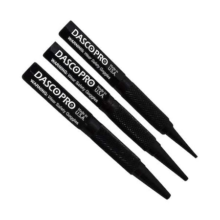 Nail Set, 4" L, Black Oxide, 3 Pcs