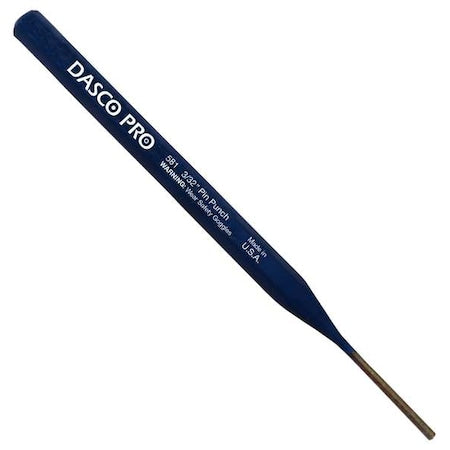 Pin Punch, 3/32 x 5-1/2 In, Carbon Steel