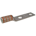 Two-Hole Compression Lug, 3/0 AWG Max, 1/4 in Stud, Long Barrel, Copper, Orange