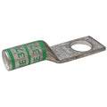 One-Hole Compression Lug, 1 AWG Max, #10 Stud, Long Barrel, Copper, Green