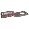 One-Hole Compression Lug, 1/0 AWG Max, 5/16 in Stud, Long Barrel, Copper, Pink