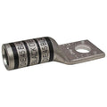 One-Hole Compression Lug, 2/0 AWG Max, 3/8 in Stud, Long Barrel, Copper, Black