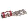 One-Hole Compression Lug, 8 AWG Max, 3/8 in Stud, Short Barrel, Copper, Red