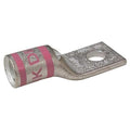 One-Hole Compression Lug, 1/0 AWG Max, 1/4 in Stud, Short Barrel, Copper, Pink