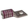 One-Hole Compression Lug, 4/0 AWG Max, 3/8 in Stud, Short Barrel, Copper, Purple