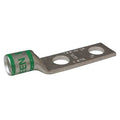 Two-Hole Compression Lug, 1 AWG Max, 5/16 in Stud, Short Barrel, Copper, Green