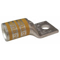 One-Hole Compression Lug, 250 kcmil Max, 1/4 in Stud, Short Barrel, Copper, Yellow