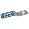 One-Hole Compression Lug, 6 AWG Max, 3/8 in Stud, Long Barrel, Copper, Blue