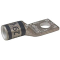 One-Hole Compression Lug, 4 AWG Max, 1/2 in Stud, Long Barrel, Copper, Gray
