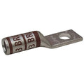 One-Hole Compression Lug, 2 AWG Max, 3/8 in Stud, Long Barrel, Copper, Brown