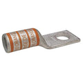 One-Hole Compression Lug, 3/0 AWG Max, 1/4 in Stud, Long Barrel, Copper, Orange