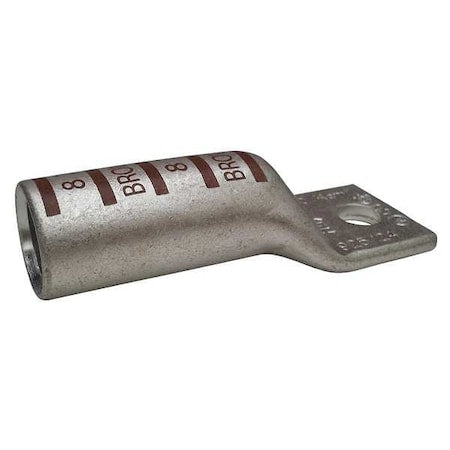 One-Hole Compression Lug, 500 kcmil Max, 3/8 in Stud, Long Barrel, Copper, Brown