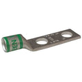 Two-Hole Compression Lug, 1 AWG Max, 1/2 in Stud, Short Barrel, Copper, Green