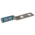 Two-Hole Compression Lug, 6 AWG Max, #10 Stud, Long Barrel, Copper, Blue