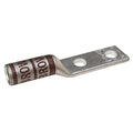 Two-Hole Compression Lug, 2 AWG Max, #10 Stud, Long Barrel, Copper, Brown